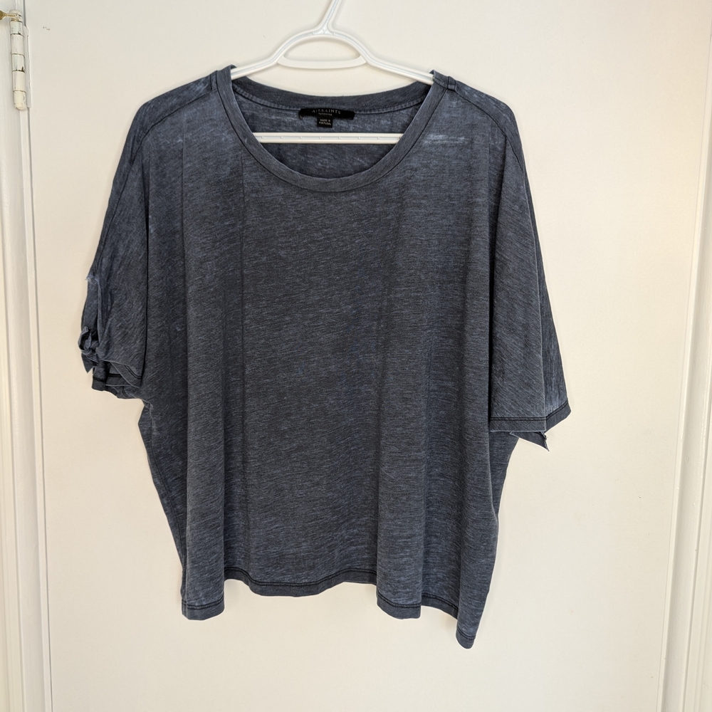 ALL SAINTS BLUE CASUAL TSHIRT, WOMENS MEDIUM